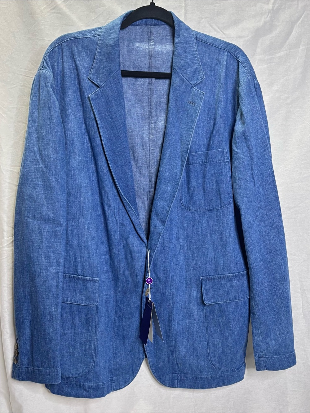 Ralph Lauren Purple Label Blue Denim Sport Coat Sz 46